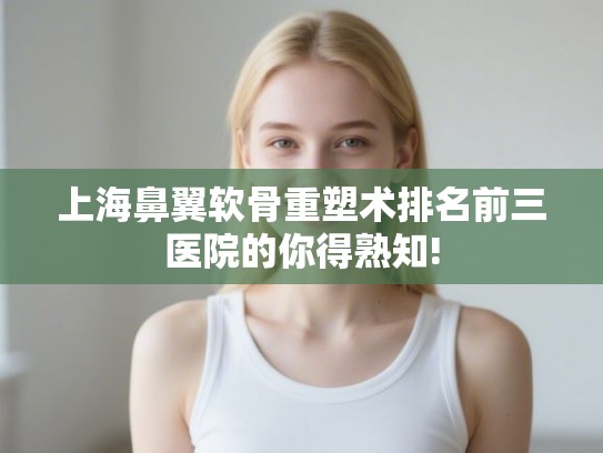 上海鼻翼软骨重塑术排名前三医院的你得熟知!